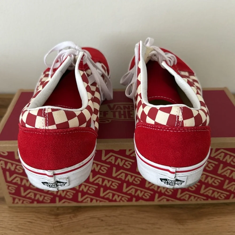 Old Skool Red Checker Vans